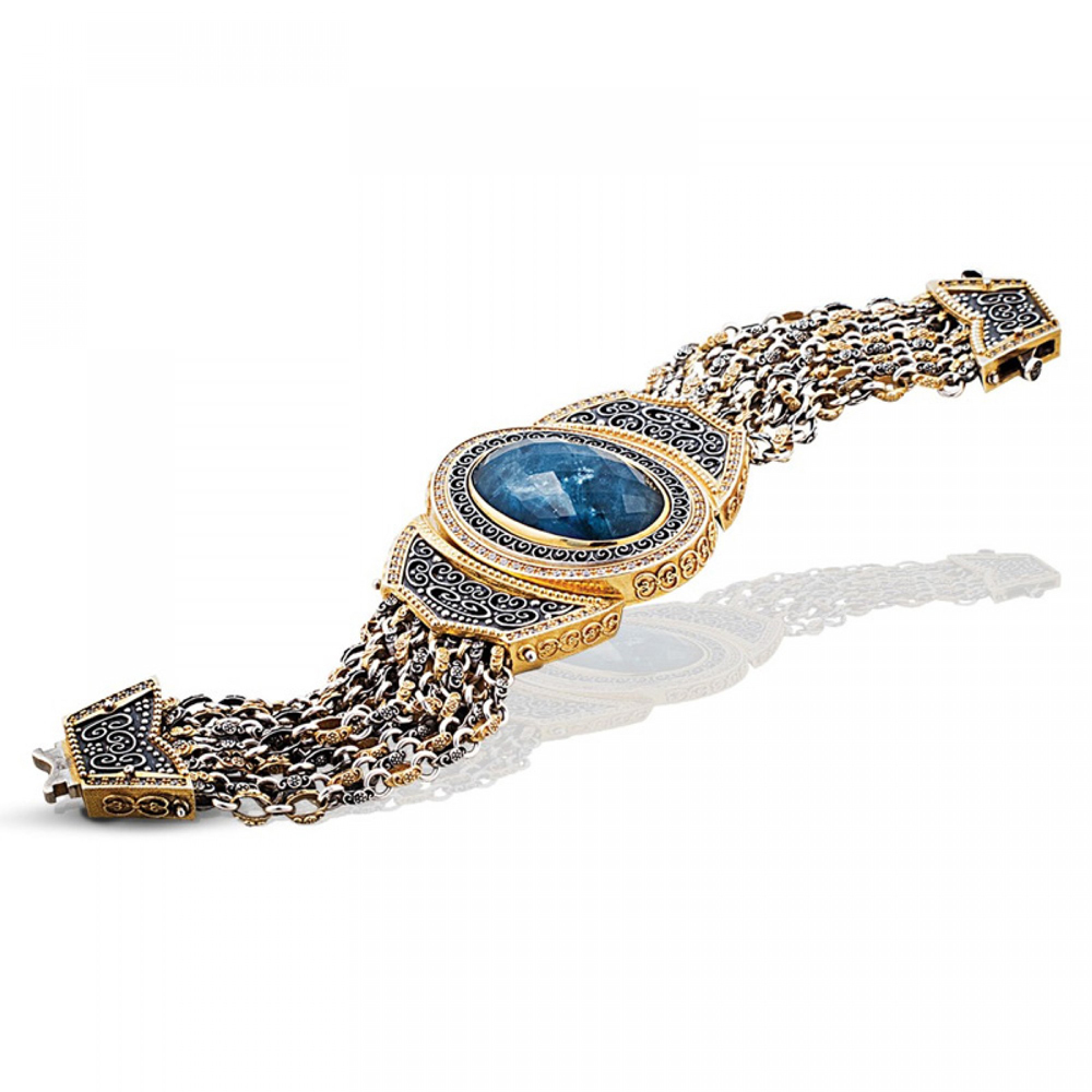 Ασημένιο Βραχιόλι με Ημιπολύτιμο Λίθο από τον Dimitrios Exclusive