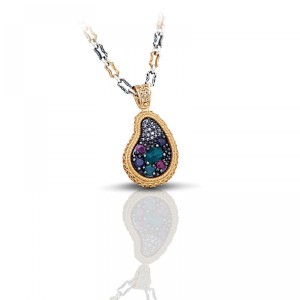 Ασημένιο Μενταγιόν με Ημιπολύτιμους Λίθους από τον Dimitrios Exclusive