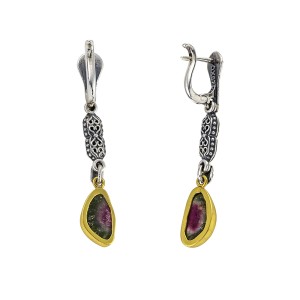 Ασημένια Σκουλαρίκια με Ημιπολύτιμους Λίθους από τον Dimitrios Exclusive