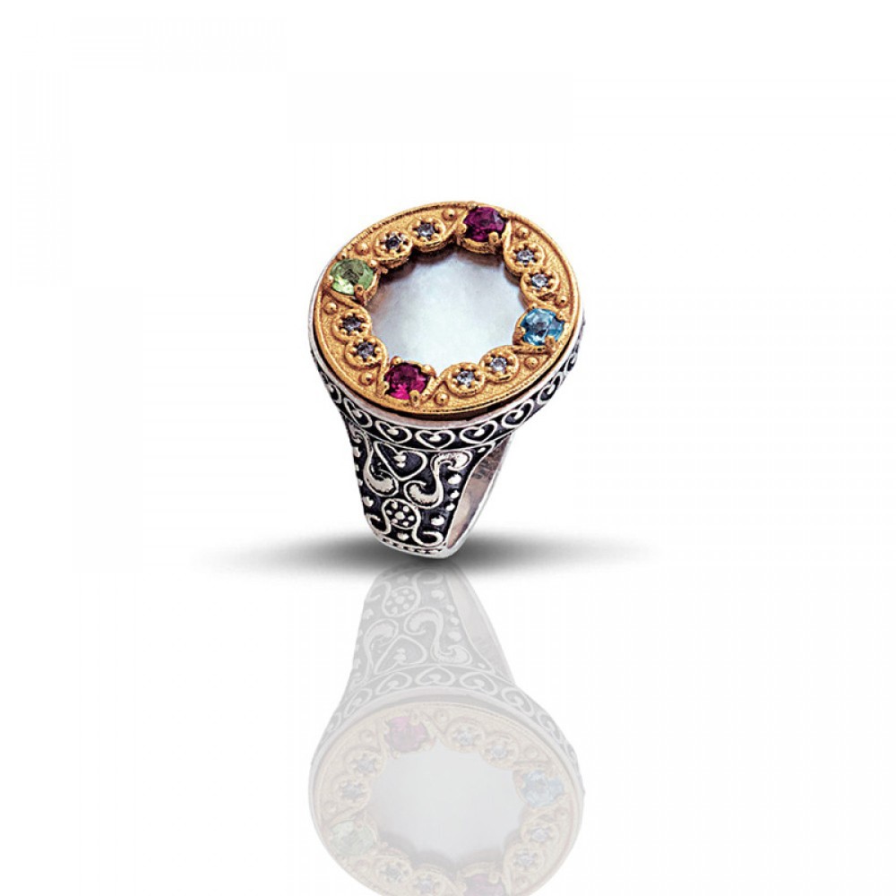 Ασημένιο Δαχτυλίδι με Ημιπολύτιμους Λίθους από τον Dimitrios Exclusive