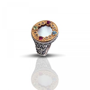 Ασημένιο Δαχτυλίδι με Ημιπολύτιμους Λίθους από τον Dimitrios Exclusive