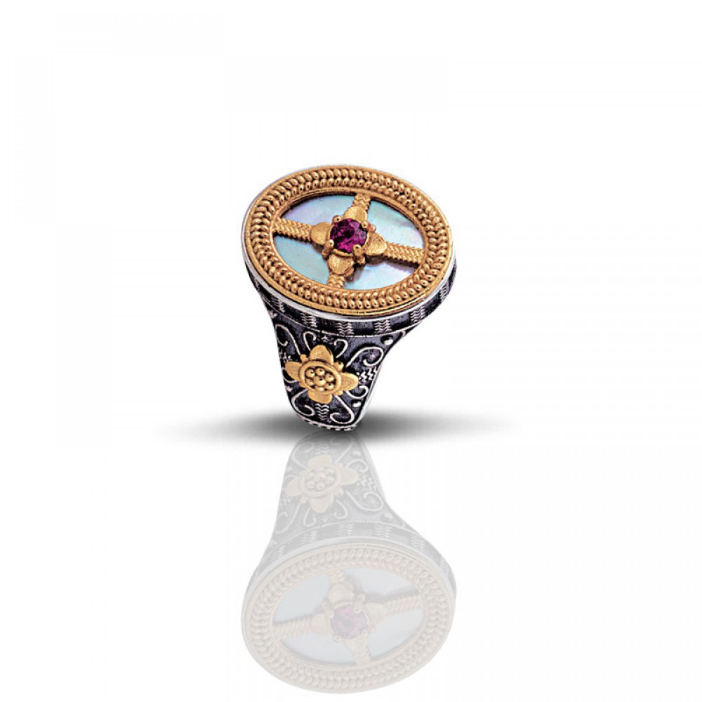 Ασημένιο Δαχτυλίδι με Ημιπολύτιμους Λίθους από τον Dimitrios Exclusive