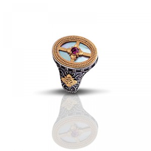 Ασημένιο Δαχτυλίδι με Ημιπολύτιμους Λίθους από τον Dimitrios Exclusive