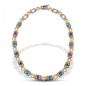 Ασημένιο Κολιέ με Ημιπολύτιμες Πέτρες από τον Dimitrios Exclusive