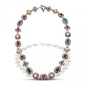 Ασημένιο Κολιέ με Ημιπολύτιμες Πέτρες από τον Dimitrios Exclusive