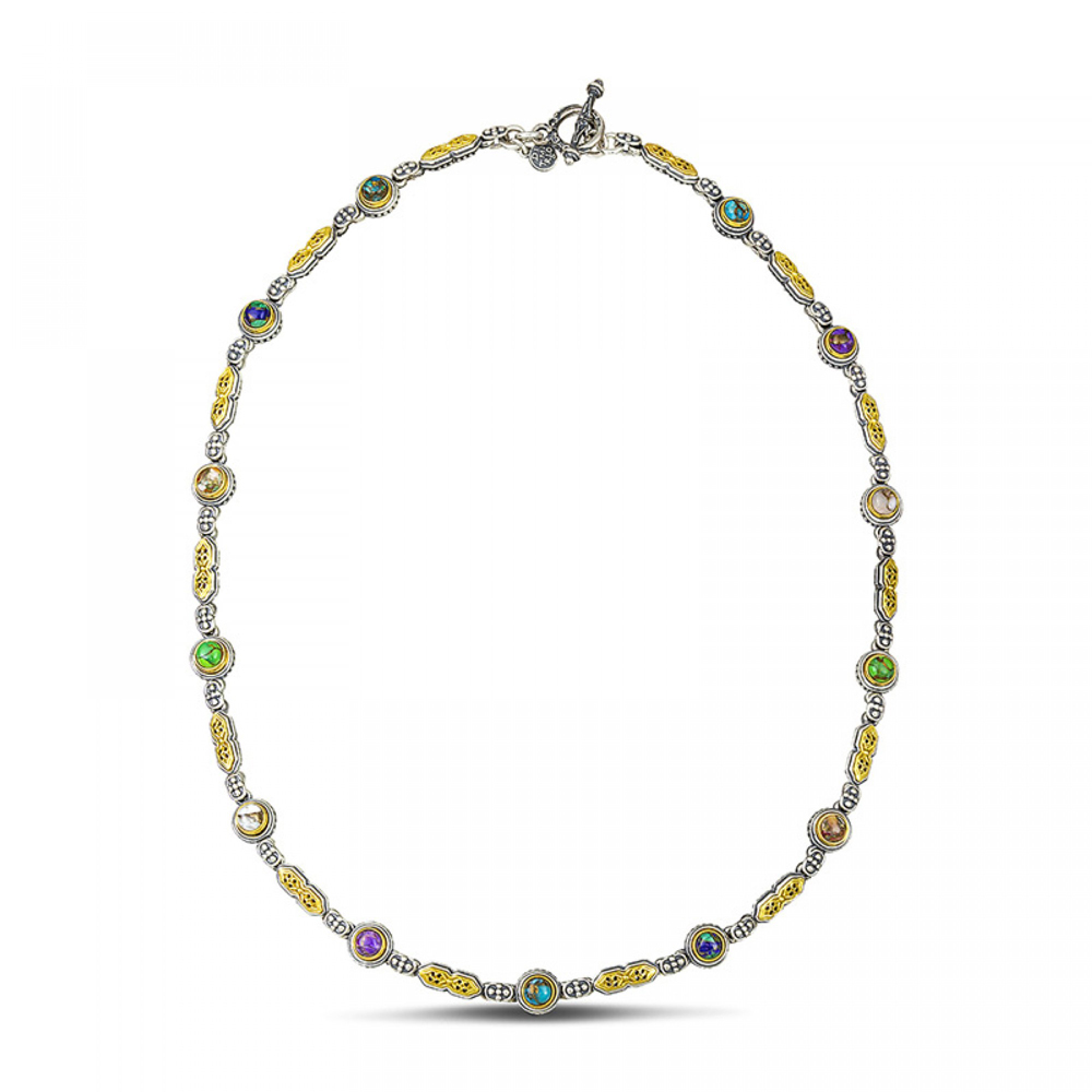 Ασημένιο Κολιέ με Ημιπολύτιμους Λίθους από τον Dimitrios Exclusive