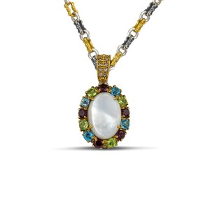 Ασημένιο Μενταγιόν με Ημιπολύτιμους Λίθους από τον Dimitrios Exclusive