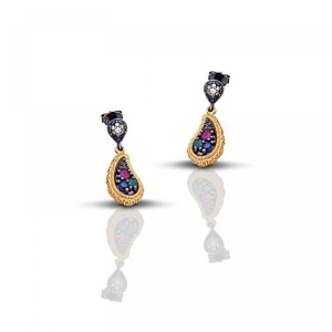 Ασημένια Σκουλαρίκια με Ημιπολύτιμους Λίθους από τον Dimitrios Exclusive