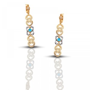 Ασημένια Σκουλαρίκια με Ημιπολύτιμες Πέτρες από τον Dimitrios Exclusive