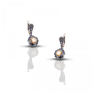 Ασημένια Σκουλαρίκια με Ημιπολύτιμες Πέτρες από τον Dimitrios Exclusive