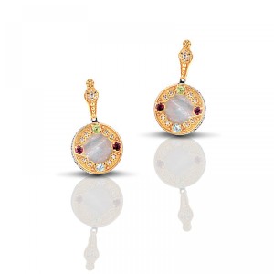 Ασημένια Σκουλαρίκια με Ημιπολύτιμους Λίθους από τον Dimitrios Exclusive