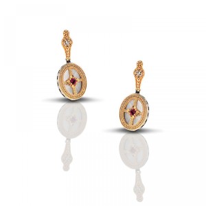 Ασημένια Σκουλαρίκια με Ημιπολύτιμους Λίθους από τον Dimitrios Exclusive