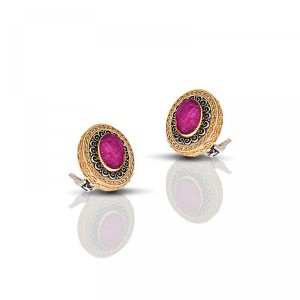 Ασημένια Σκουλαρίκια με Ημιπολύτιμους Λίθους από τον Dimitrios Exclusive