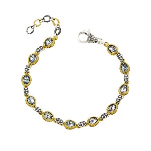 Γοητευτικό Βραχιόλι με Σύνδεσμους, Swarovski σε Σχήμα Αχλαδιού και Ζιργκόν από τον Dimitrios Exclusive