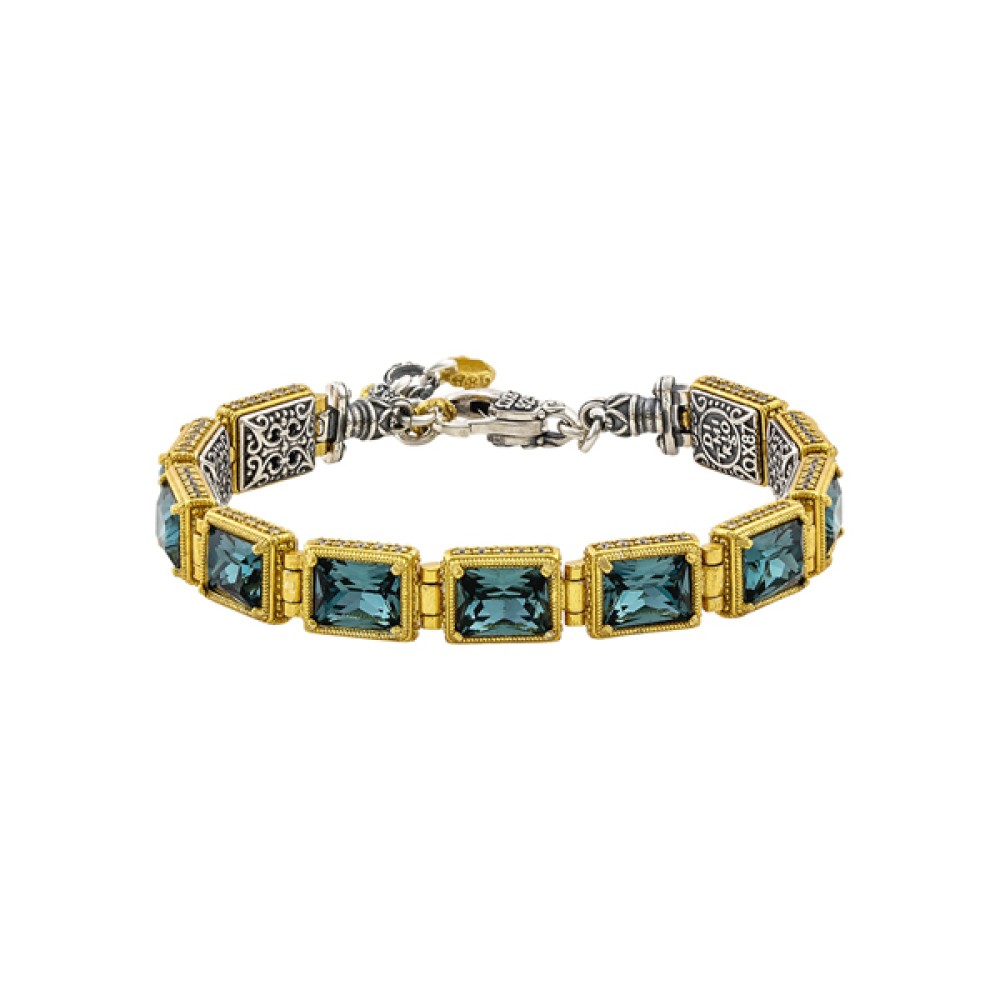 Κομψό Βραχιόλι με Ορθογώνια Κρύσταλλα Swarovski και Ζιργκόν από τον Dimitrios Exclusive