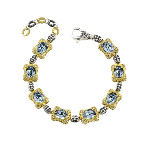 Βραχιόλι με Συνδέσμους, Οβάλ Swarovski Κρύσταλλα σε Χρυσά Πλαίσια και Ζιργκόν από τον Dimitrios Exclusive