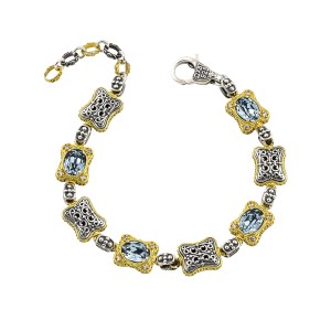 Βραχιόλι με Οβάλ Swarovski Κρύσταλλα και Διακοσμητικούς Ασημένιους Συνδέσμους από τον Dimitrios Exclusive