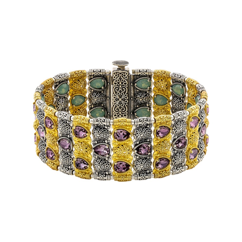 Κομψό Αναστρέψιμο Βραχιόλι από Ασήμι 925 με Κρύσταλλα Swarovski από τον Dimitrios Exclusive