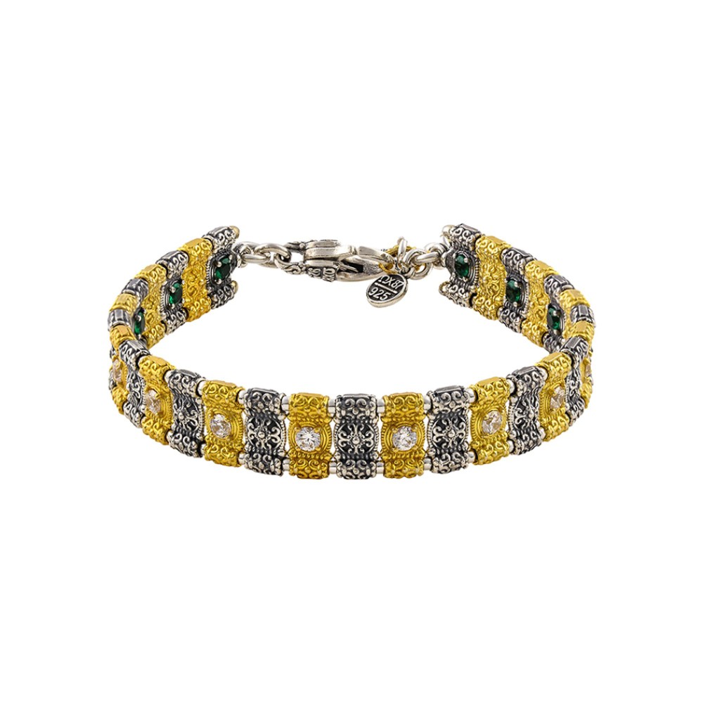 Λεπτό Ασημένιο Δίχρωμο Βραχιόλι από τον Dimitrios Exclusive