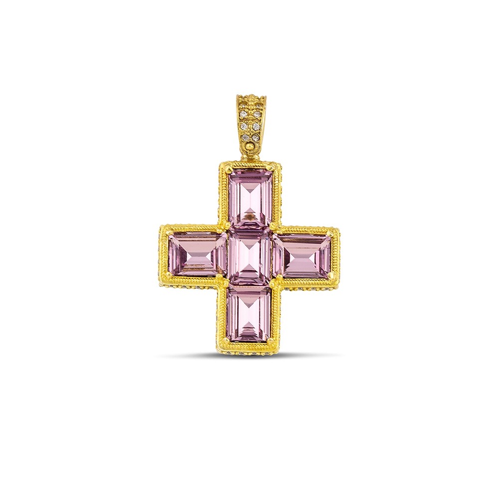 Σταυρός με Ορθογώνια Κρύσταλλα Swarovski και Ζιρκόν Dimitrios Exclusive Σταυρός με Ορθογώνια Κρύσταλλα Swarovski και Ζιρκόν Dimitrios Exclusive