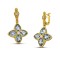 Charming Floral Drop Earrings with Teardrop Shape Swarovski Crystals and Zircon by Dimitrios Exclusive