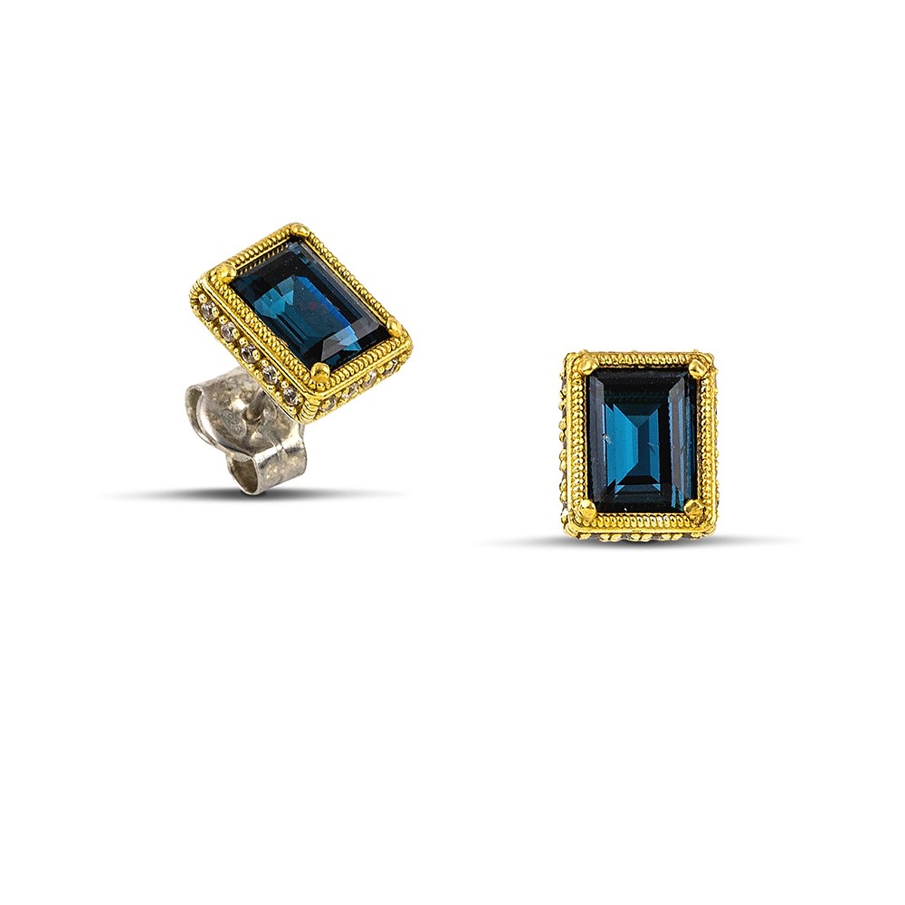Σκουλαρίκια με Ορθογώνια Κρύσταλλα Swarovski από Ασήμι 925 του Dimitrios Exclusive