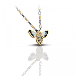 Ασημένιο Μενταγιόν Μέλισσα με Ζιργκόν από τον Dimitrios Exclusive