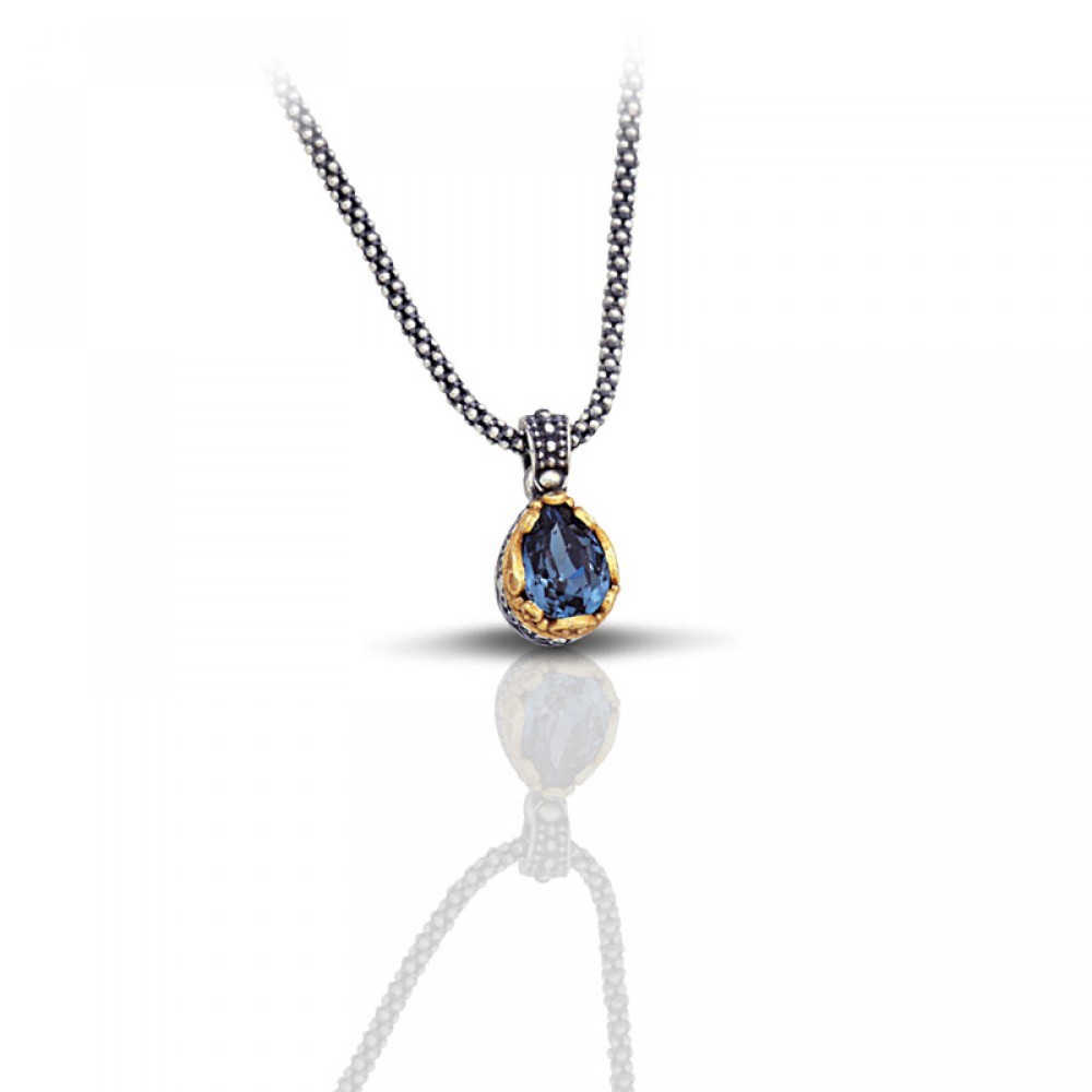 Ασημένιο Μενταγιόν με Επιχρυσωμένο Στεφάνι και Κρύσταλλο Swarovski από τον Dimitrios Exclusive