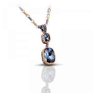 Ασημένιο Μενταγιόν με Επιχρυσωμένο Στεφάνι και Κρύσταλλα Swarovski από τον Dimitrios Exclusive