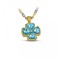 Cross with Gold-Plated Wreath, Crystals & Tricolour Chain by Dimitrios Exclusive