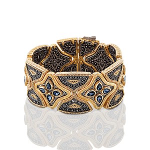 Φαρδύ Βραχιόλι με Swarovski Πέτρες B334