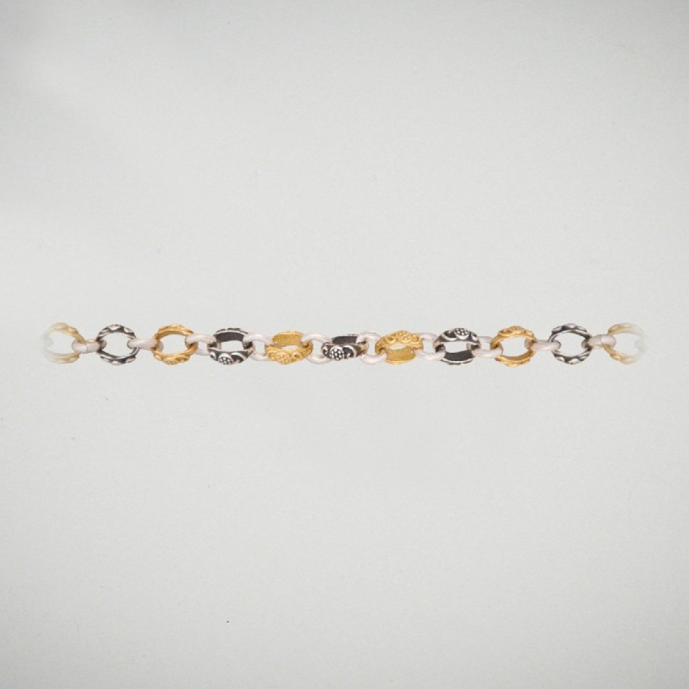 Δίχρωμη Χειροποίητη Ασημένια Αλυσίδα 45cm από τον Dimitrios Exclusive