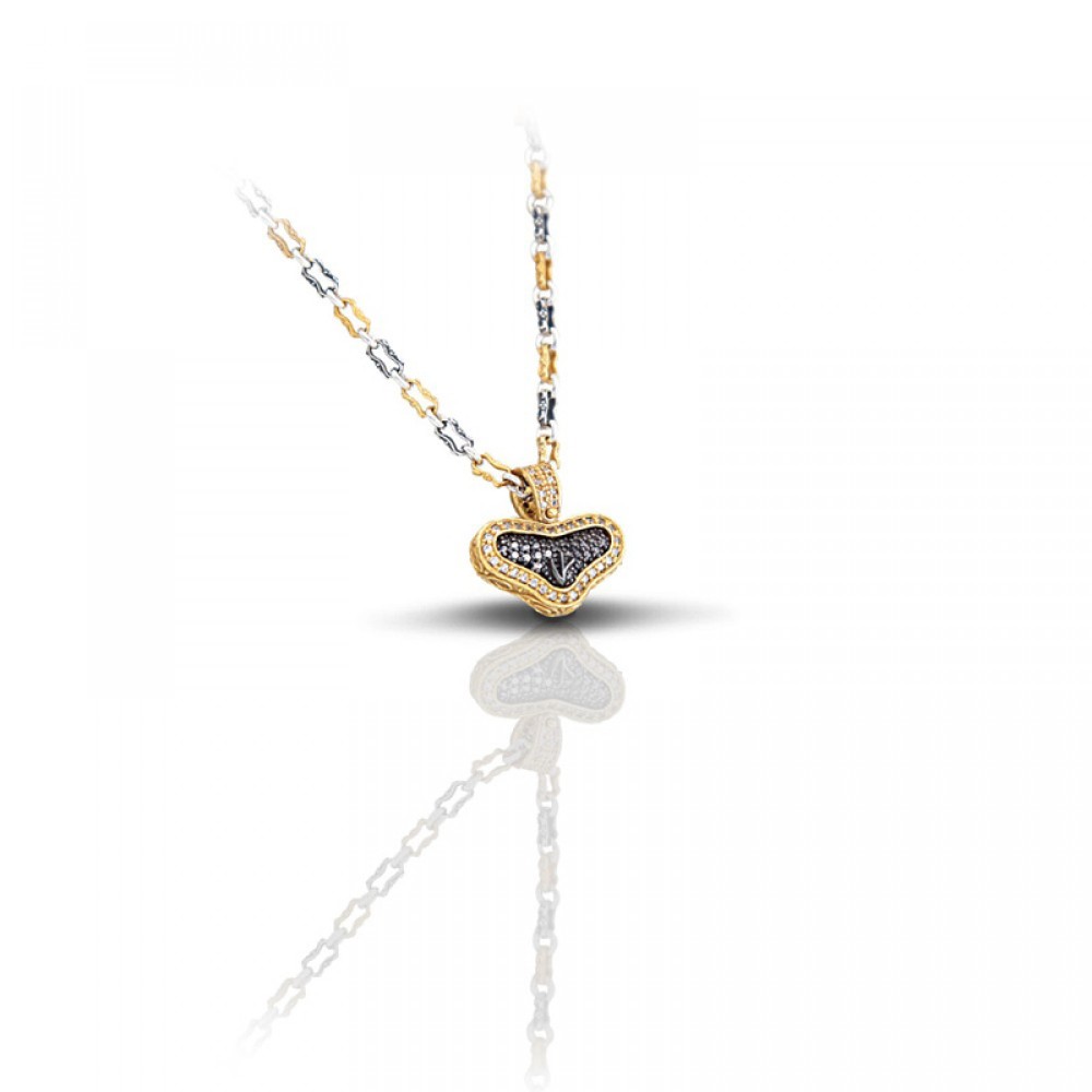 Ασημένιο Μενταγιόν με Ζιργκόν Κρύσταλλα και Χρυσωμένες Λεπτομέρειες από τον Dimitrios Exclusive