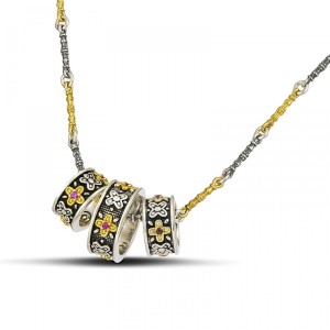 Μενταγιόν με Ζιργκόν και Επιχρυσωμένες Λεπτομέρειες από τον Dimitrios Exclusive