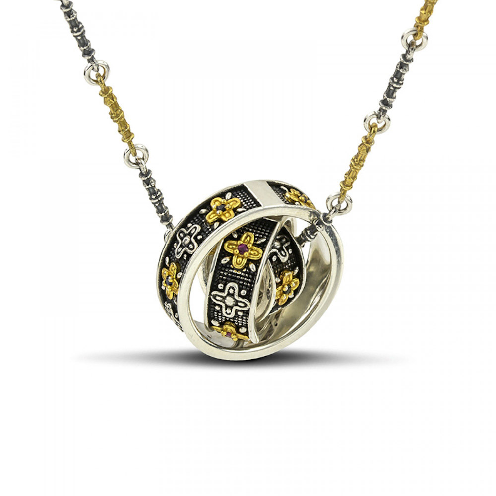 Μενταγιόν με Ζιργκόν και Επιχρυσωμένες Λεπτομέρειες από τον Dimitrios Exclusive