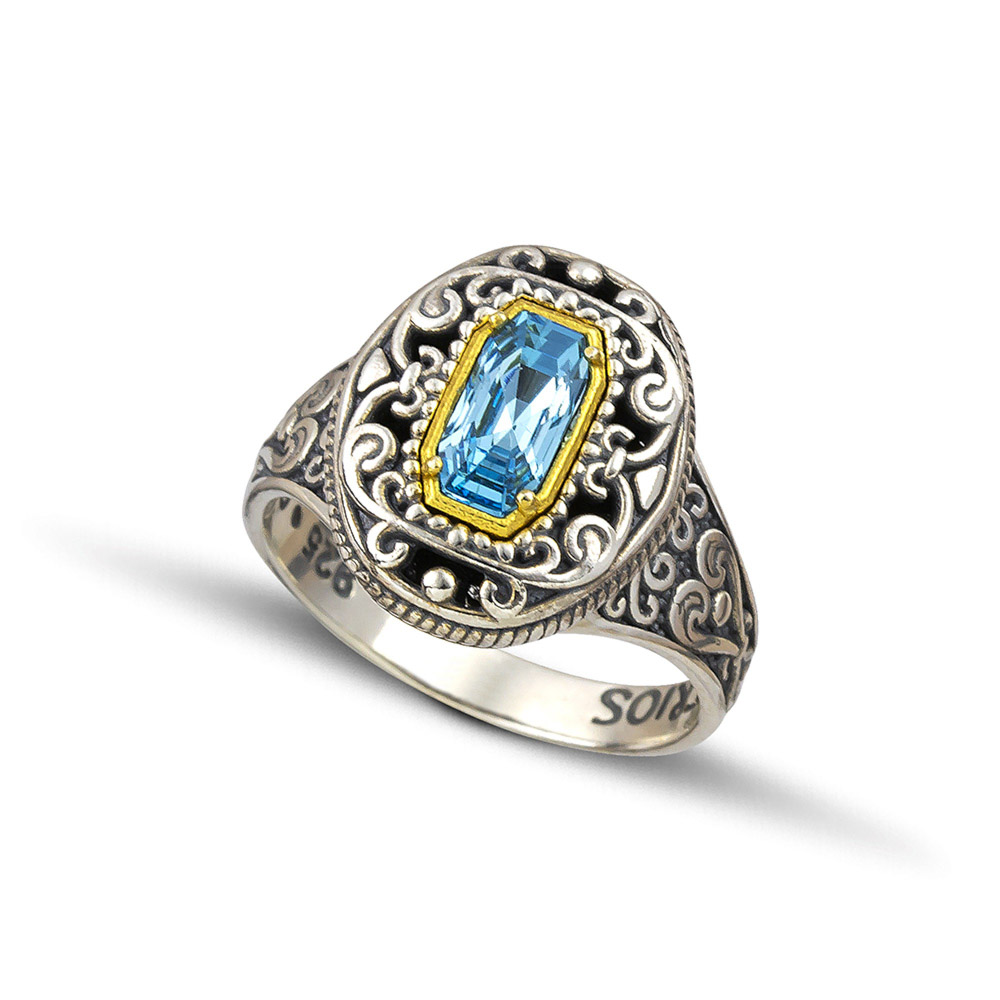 Ασημένιο Δαχτυλίδι με Κρυστάλλους Swarovski από τον Dimitrios Exclusive