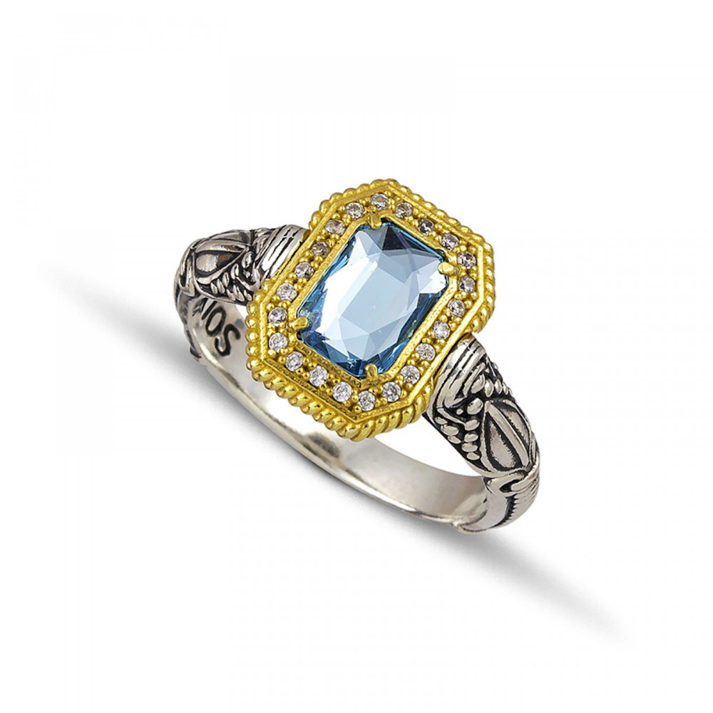 Ασημένιο Δαχτυλίδι με Swarovski και Ζιργκόν από τον Dimitrios Exclusive