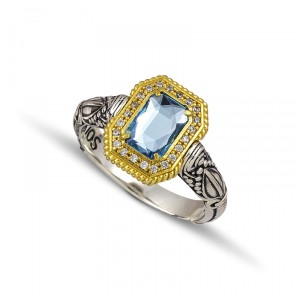 Ασημένιο Δαχτυλίδι με Swarovski και Ζιργκόν από τον Dimitrios Exclusive