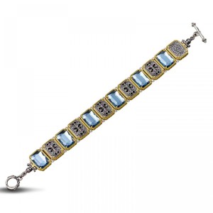 Ασημένιο Διπλής Όψης Βραχιόλι με Swarovski Stones από Dimitrios Exclusive