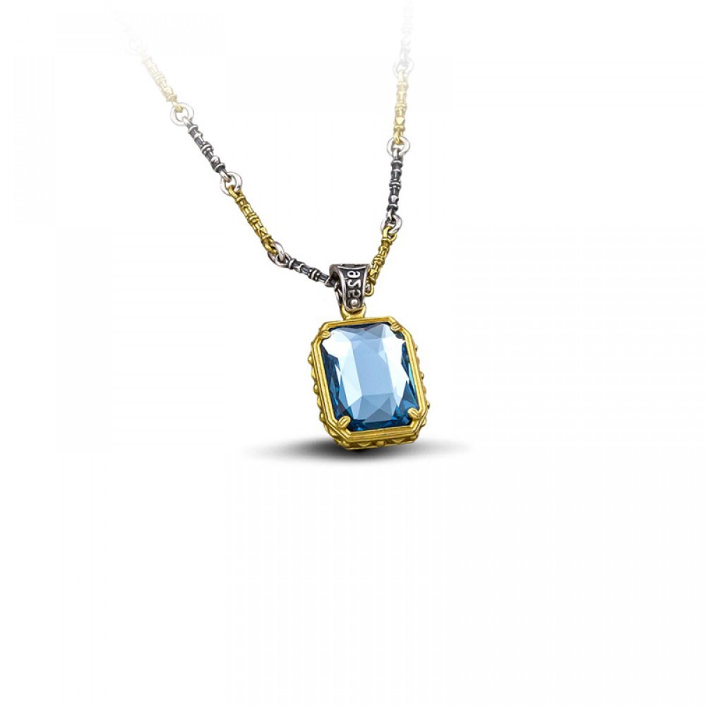 Ασημένιο Διπλής Όψης Μενταγιόν με Swarovski Stones από Dimitrios Exclusive