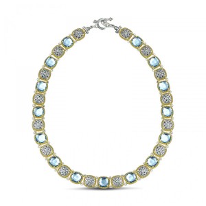 Ασημένιο Κολιέ με Επιχρυσωμένο Στεφάνι και Swarovski από Dimitrios Exclusive