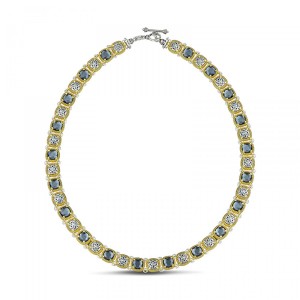 Ασημένιο Κολιέ με Επιχρυσωμένο Στεφάνι και Swarovski από Dimitrios Exclusive