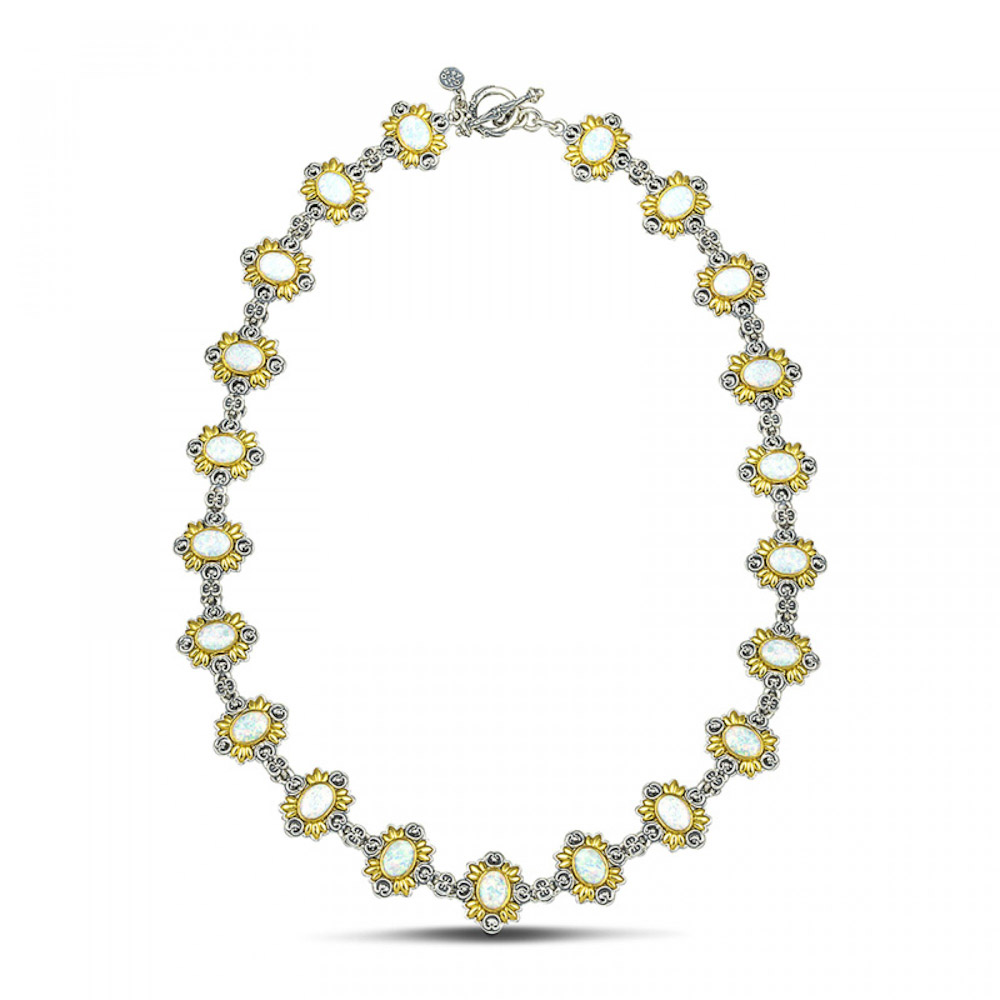 Διπλής Όψης Ασημένιο Κολιέ με Χρυσωμένο Στεφάνι, με Κρύσταλλα Zircon από τον Dimitrios Exclusive