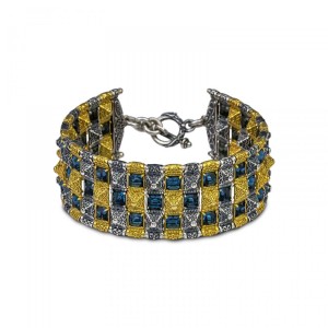 Ασημένιο Βραχιόλι με Κρύσταλλα Swarovski και Χρυσωμένες Λεπτομέρειες από τον Dimitrios Exclusive