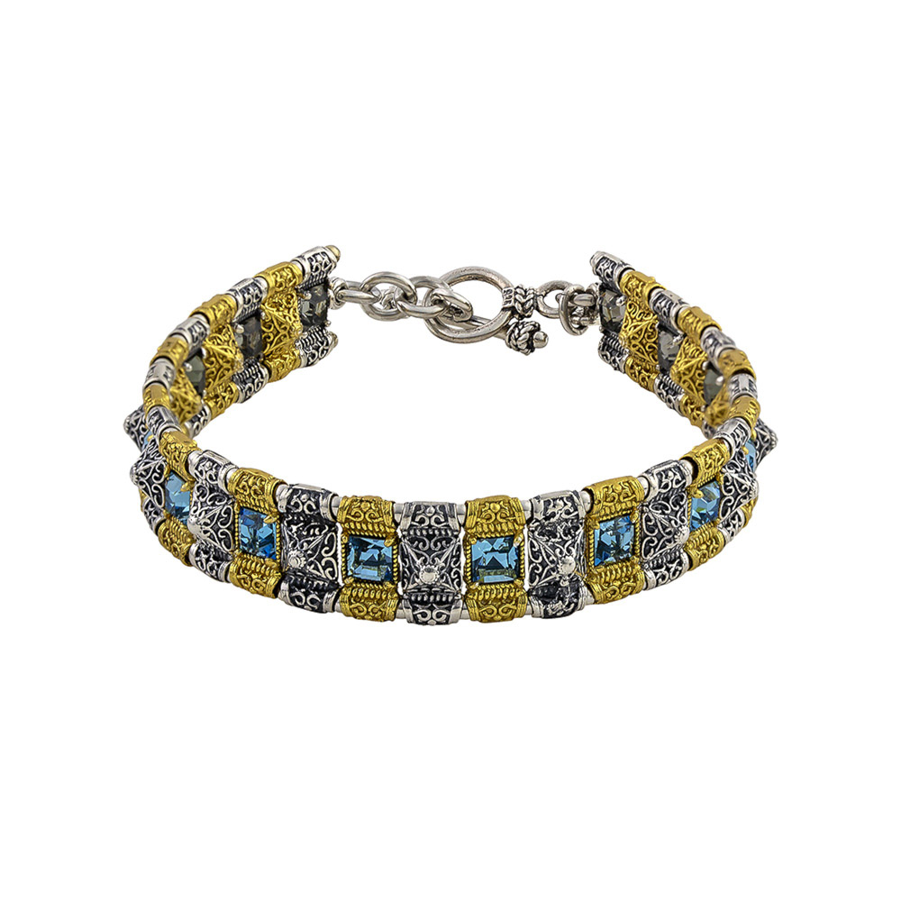 Ασημένιο Βραχιόλι με Κρύσταλλα Swarovski και Χρυσωμένες Λεπτομέρειες από τον Dimitrios Exclusive Ασημένιο Βραχιόλι με Κρύσταλλα Swarovski και Χρυσωμένες Λεπτομέρειες από τον Dimitrios Exclusive