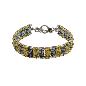 Ασημένιο Βραχιόλι με Κρύσταλλα Swarovski και Χρυσωμένες Λεπτομέρειες από τον Dimitrios Exclusive