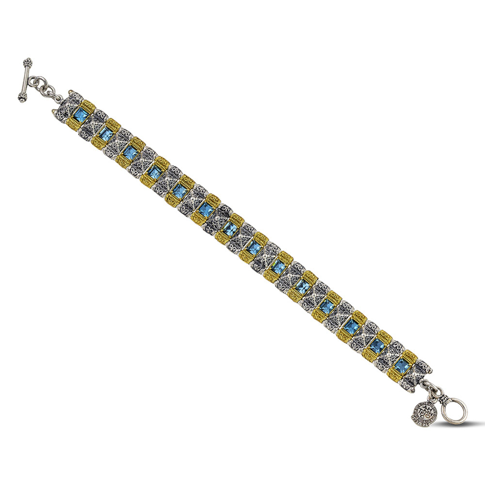 Ασημένιο Βραχιόλι με Κρύσταλλα Swarovski και Χρυσωμένες Λεπτομέρειες από τον Dimitrios Exclusive Ασημένιο Βραχιόλι με Κρύσταλλα Swarovski και Χρυσωμένες Λεπτομέρειες από τον Dimitrios Exclusive