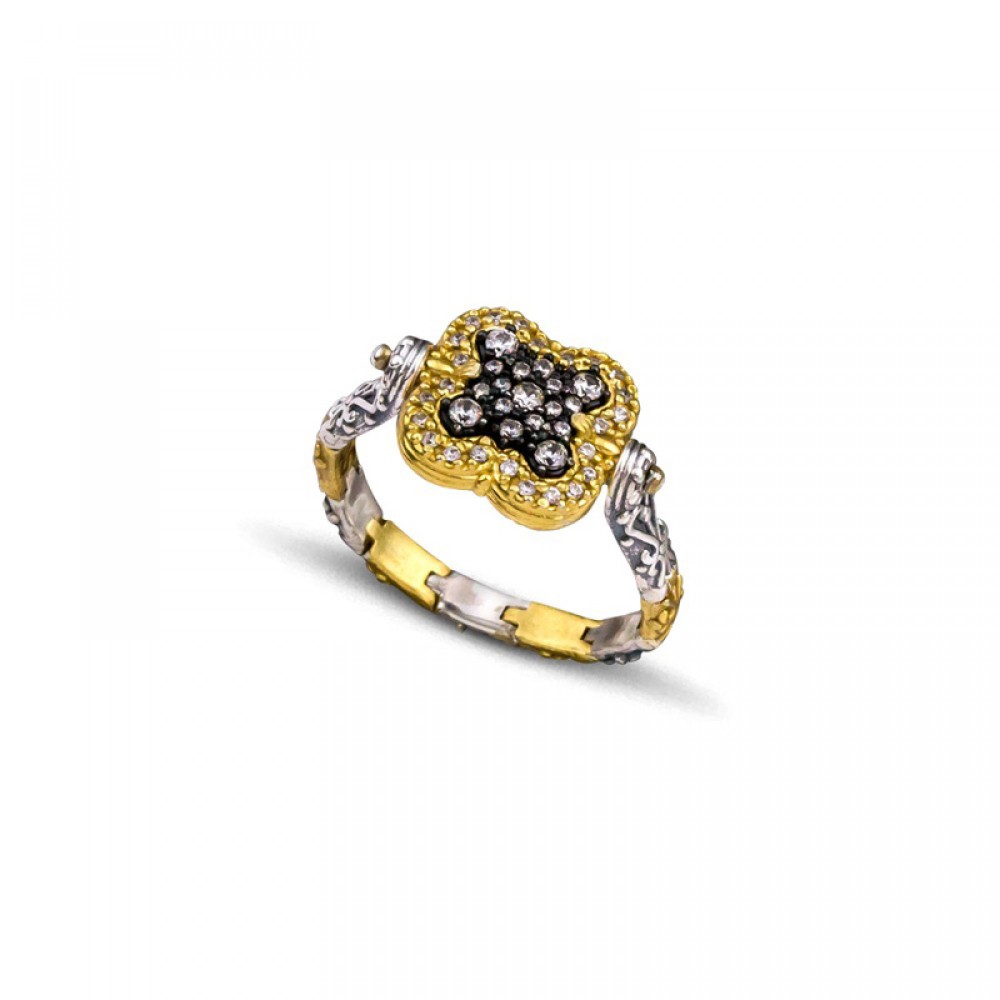 Ασημένιο Διπλής Όψης Δαχτυλίδι με Ζιργκόν από τον Dimitrios Exclusive