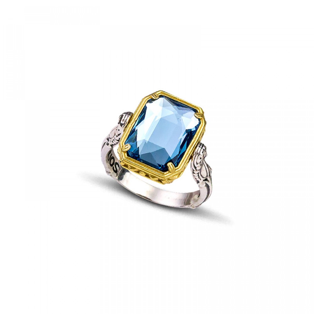 Ασημένιο Διπλής Όψης Δαχτυλίδι με Swarovski Stones από Dimitrios Exclusive