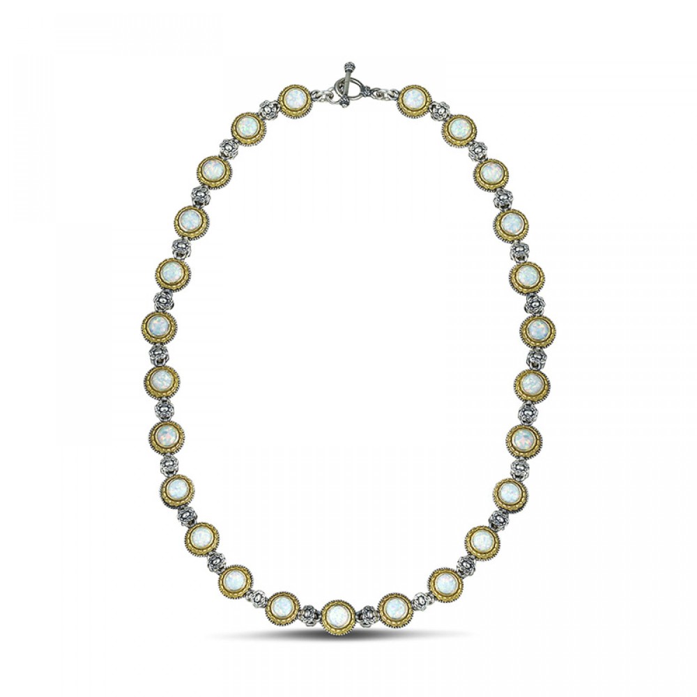 Διπλής Όψης Ασημένιο Κολιέ με Επιχρυσωμένο Στεφάνι, με Κρύσταλλα Zircon από τον Dimitrios Exclusive